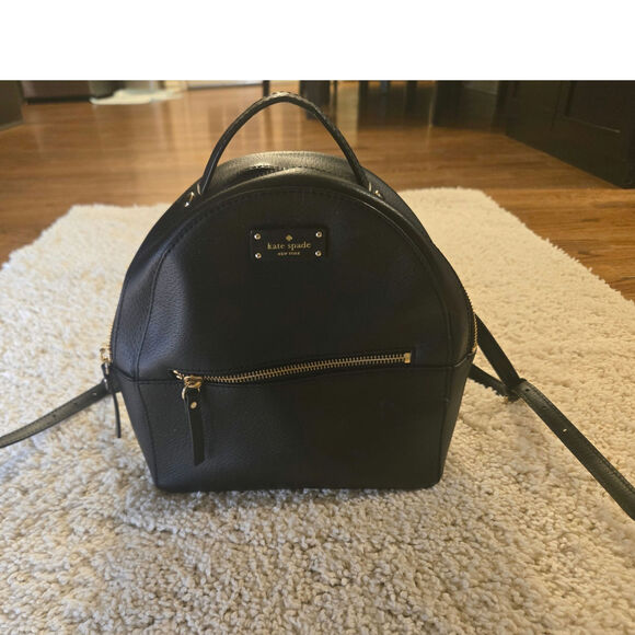 Kate Spade Black Pebbled Leather Mini Backpack - Picture 2 of 15